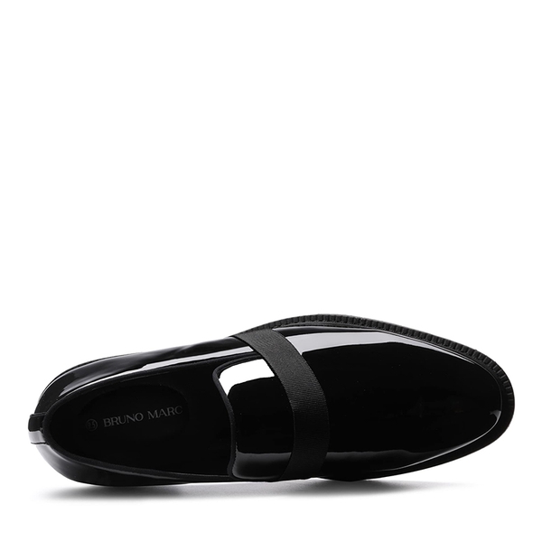Men's Slip-On Tuxedo Dress Shoes - BRIGHT BLACK - 4